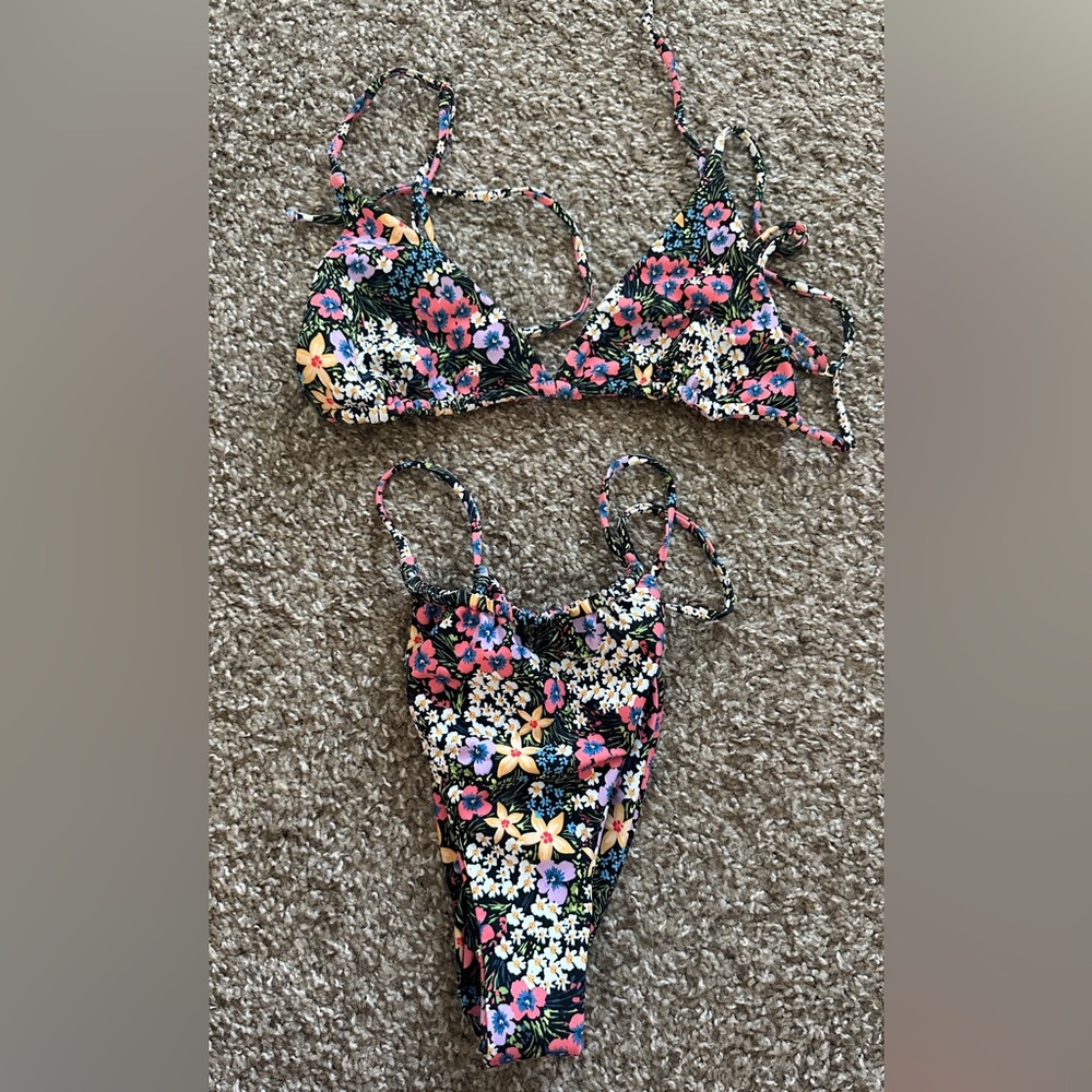 Skatie Pink and Yellow Bikini Set